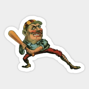 Vintage Sports, Angry Batter Baseball Player Sticker